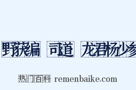 野获编·司道·龙君杨少参是什么意思的图片